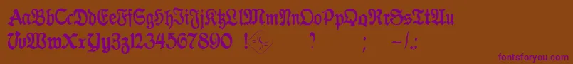 GothicaClass2-Schriftart – Violette Schriften auf braunem Hintergrund