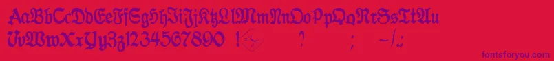 GothicaClass2 Font – Purple Fonts on Red Background