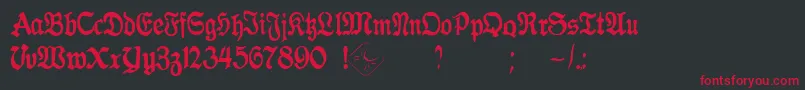GothicaClass2 Font – Red Fonts on Black Background