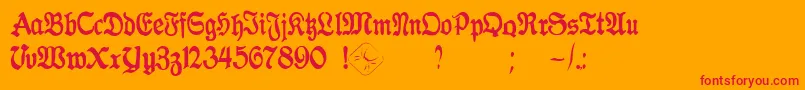 フォントGothicaClass2 – オレンジの背景に赤い文字