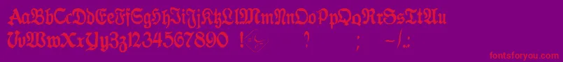 GothicaClass2 Font – Red Fonts on Purple Background