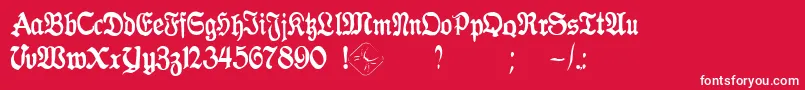 GothicaClass2 Font – White Fonts on Red Background