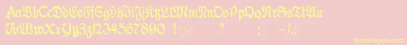 GothicaClass2 Font – Yellow Fonts on Pink Background