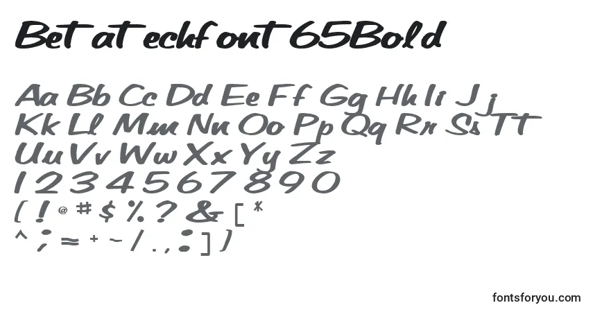 Betatechfont65Bold-fontti – aakkoset, numerot, erikoismerkit