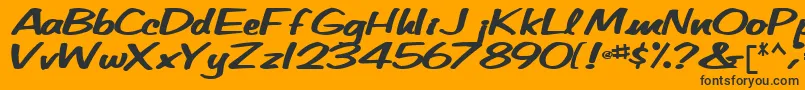 フォントBetatechfont65Bold – 黒い文字のオレンジの背景
