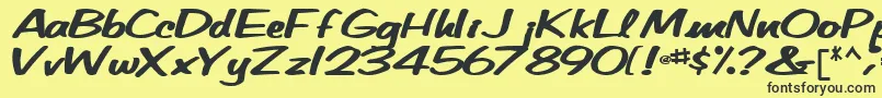 Betatechfont65Bold Font – Black Fonts on Yellow Background