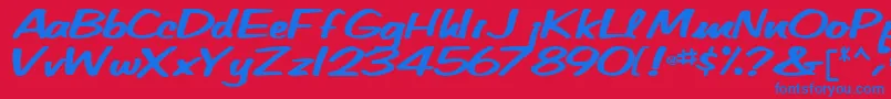 Шрифт Betatechfont65Bold – синие шрифты на красном фоне