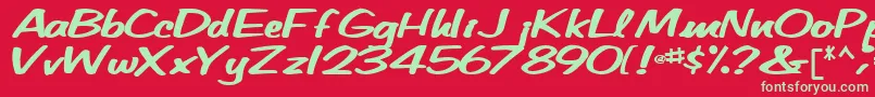 Betatechfont65Bold Font – Green Fonts on Red Background