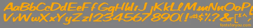 フォントBetatechfont65Bold – オレンジの文字は灰色の背景にあります。