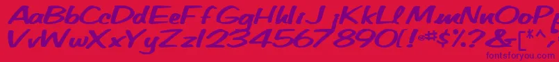 フォントBetatechfont65Bold – 赤い背景に紫のフォント