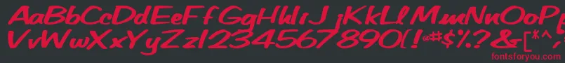 Betatechfont65Bold Font – Red Fonts on Black Background