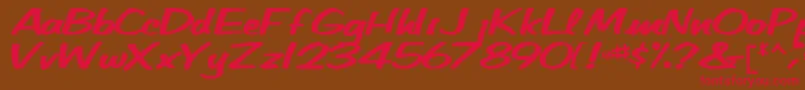 Betatechfont65Bold-Schriftart – Rote Schriften auf braunem Hintergrund