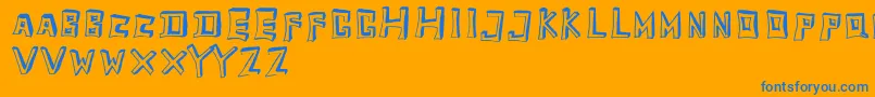 フォントTobyfontEmpty – オレンジの背景に青い文字