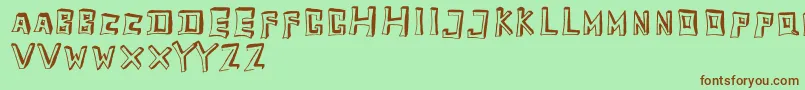 TobyfontEmpty Font – Brown Fonts on Green Background