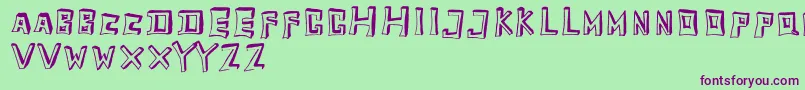 TobyfontEmpty Font – Purple Fonts on Green Background