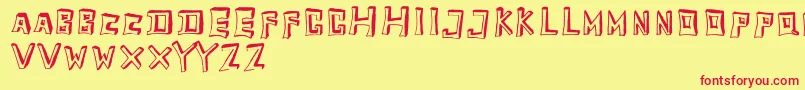 TobyfontEmpty Font – Red Fonts on Yellow Background