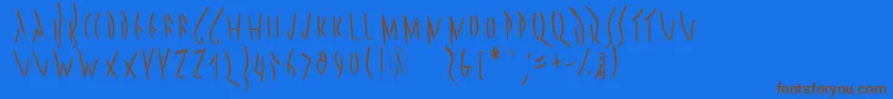 Pompejimk Font – Brown Fonts on Blue Background
