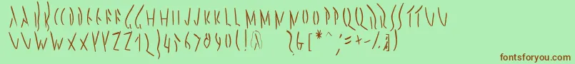 Czcionka Pompejimk – brązowe czcionki na zielonym tle