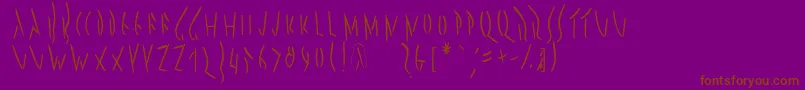 フォントPompejimk – 紫色の背景に茶色のフォント