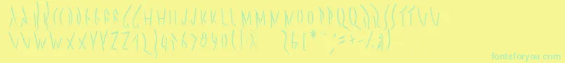 Pompejimk Font – Green Fonts on Yellow Background
