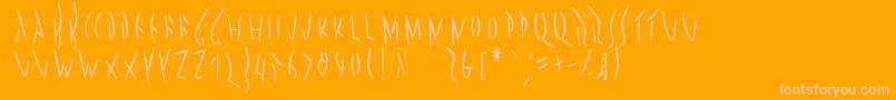 Pompejimk-fontti – vaaleanpunaiset fontit oranssilla taustalla