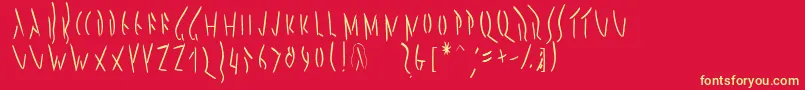 Pompejimk Font – Yellow Fonts on Red Background
