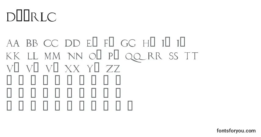 Шрифт Duerlc – алфавит, цифры, специальные символы