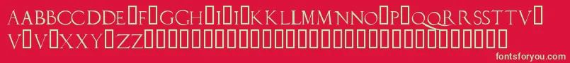 フォントDuerlc – 赤い背景に緑の文字