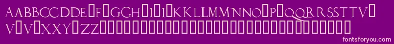 Duerlc-fontti – vaaleanpunaiset fontit violetilla taustalla