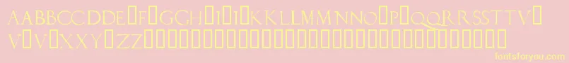 Duerlc-Schriftart – Gelbe Schriften auf rosa Hintergrund