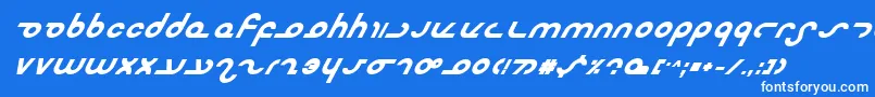 フォントMasterbi – 青い背景に白い文字