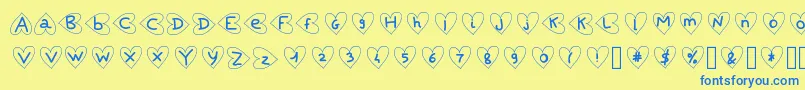 Saintvalentin Font – Blue Fonts on Yellow Background
