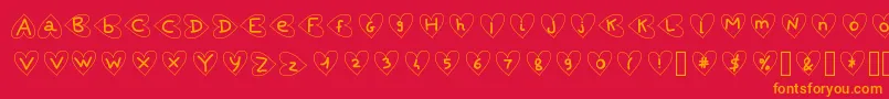 Saintvalentin Font – Orange Fonts on Red Background