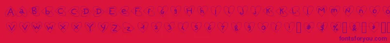 Saintvalentin Font – Purple Fonts on Red Background