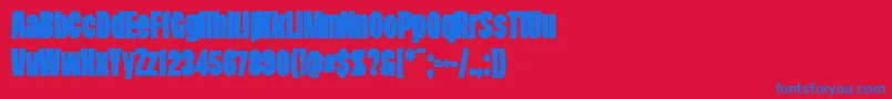 DueraCondblacPersonal Font – Blue Fonts on Red Background