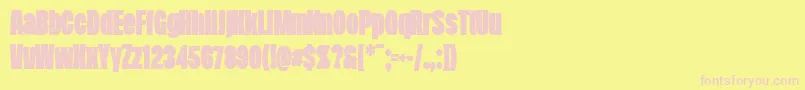 DueraCondblacPersonal Font – Pink Fonts on Yellow Background