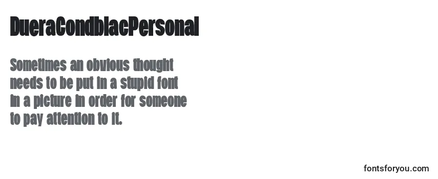 Review of the DueraCondblacPersonal Font