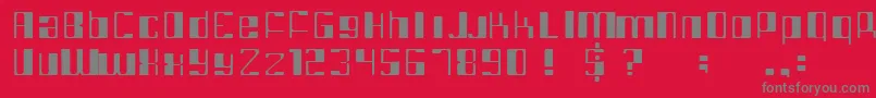 フォントIntergal – 赤い背景に灰色の文字