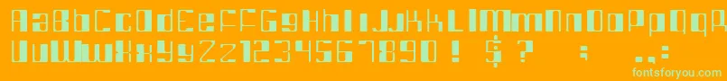 Intergal Font – Green Fonts on Orange Background