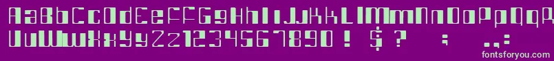 Intergal Font – Green Fonts on Purple Background