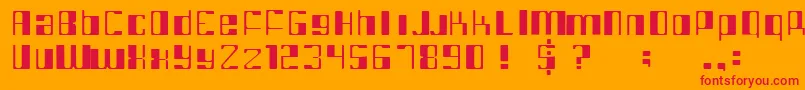 フォントIntergal – オレンジの背景に赤い文字