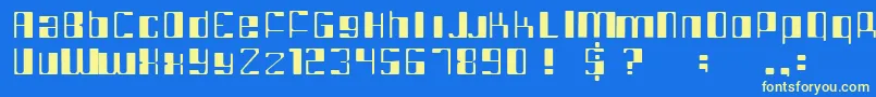 Intergal Font – Yellow Fonts on Blue Background