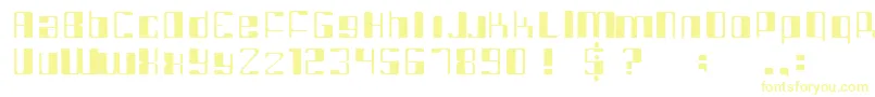 Intergal-Schriftart – Gelbe Schriften auf weißem Hintergrund
