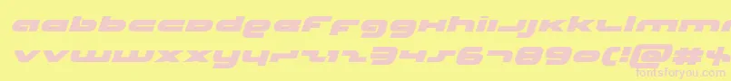 Unisolexpandital-fontti – vaaleanpunaiset fontit keltaisella taustalla