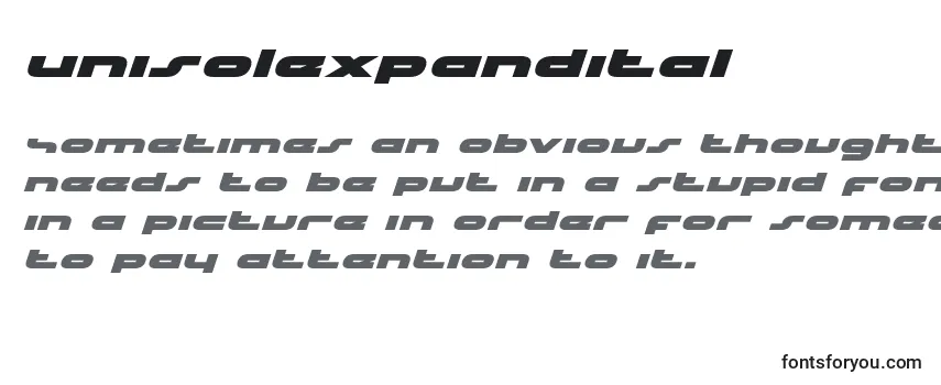 Review of the Unisolexpandital Font