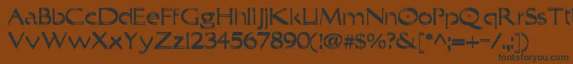 Trilayered-fontti – mustat fontit ruskealla taustalla