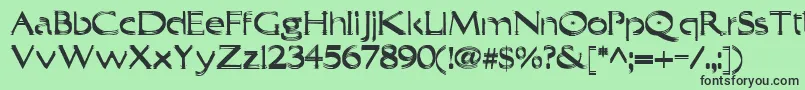 Trilayered Font – Black Fonts on Green Background