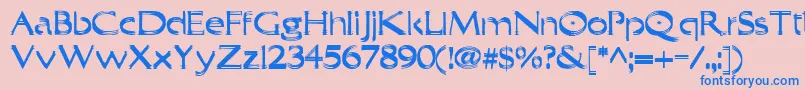 Trilayered Font – Blue Fonts on Pink Background