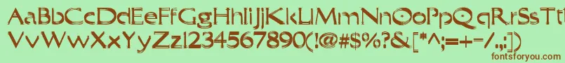 Trilayered Font – Brown Fonts on Green Background