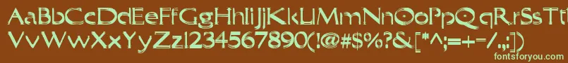 Trilayered-fontti – vihreät fontit ruskealla taustalla